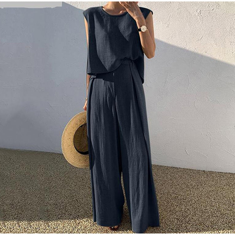 Ensemble débardeur ample et pantalon à jambes larges