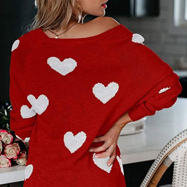 Melody - Heart-Pattern Sweater