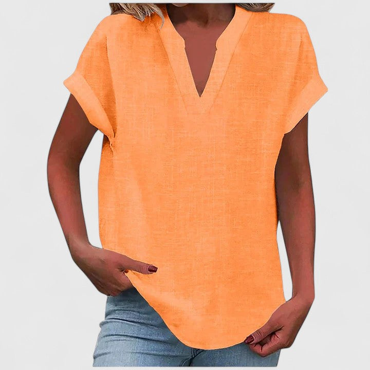 Women's Loose Fit V-Neck Casual Blouse