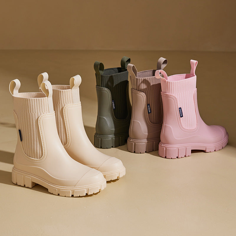 Women's Waterproof Chelsea Slip-On Rain Boots