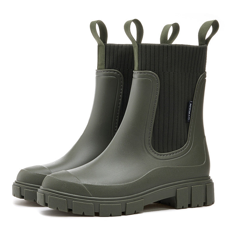 Women's Waterproof Chelsea Slip-On Rain Boots