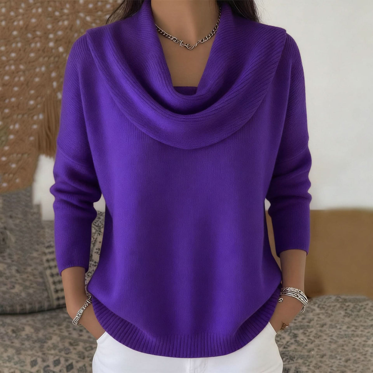 Women's Cowl Neck Cozy Knit Sweater