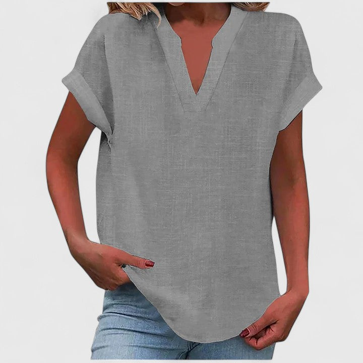 Women's Loose Fit V-Neck Casual Blouse
