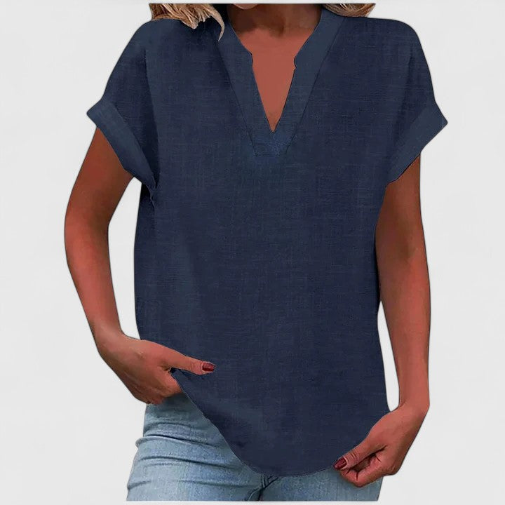 Women's Loose Fit V-Neck Casual Blouse