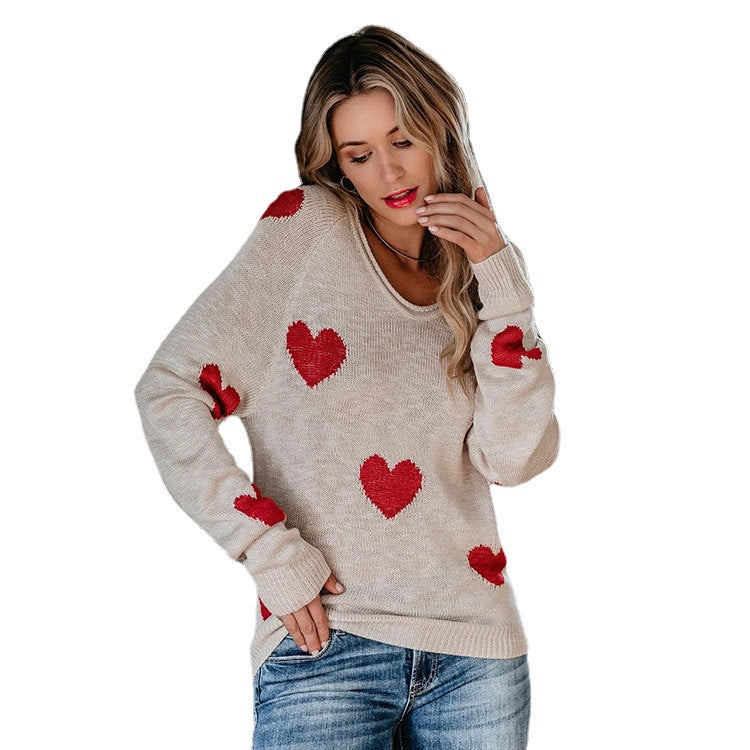 Melody - Heart-Pattern Sweater