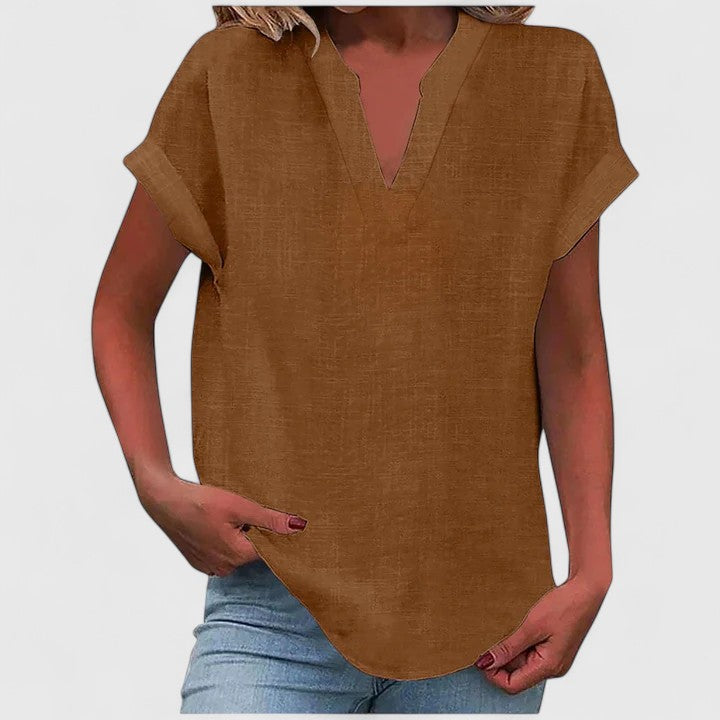 Women's Loose Fit V-Neck Casual Blouse