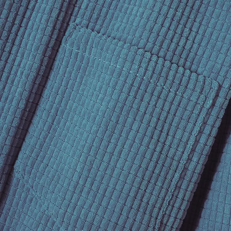 Veste à capuche boutonnée en velours côtelé pour femme