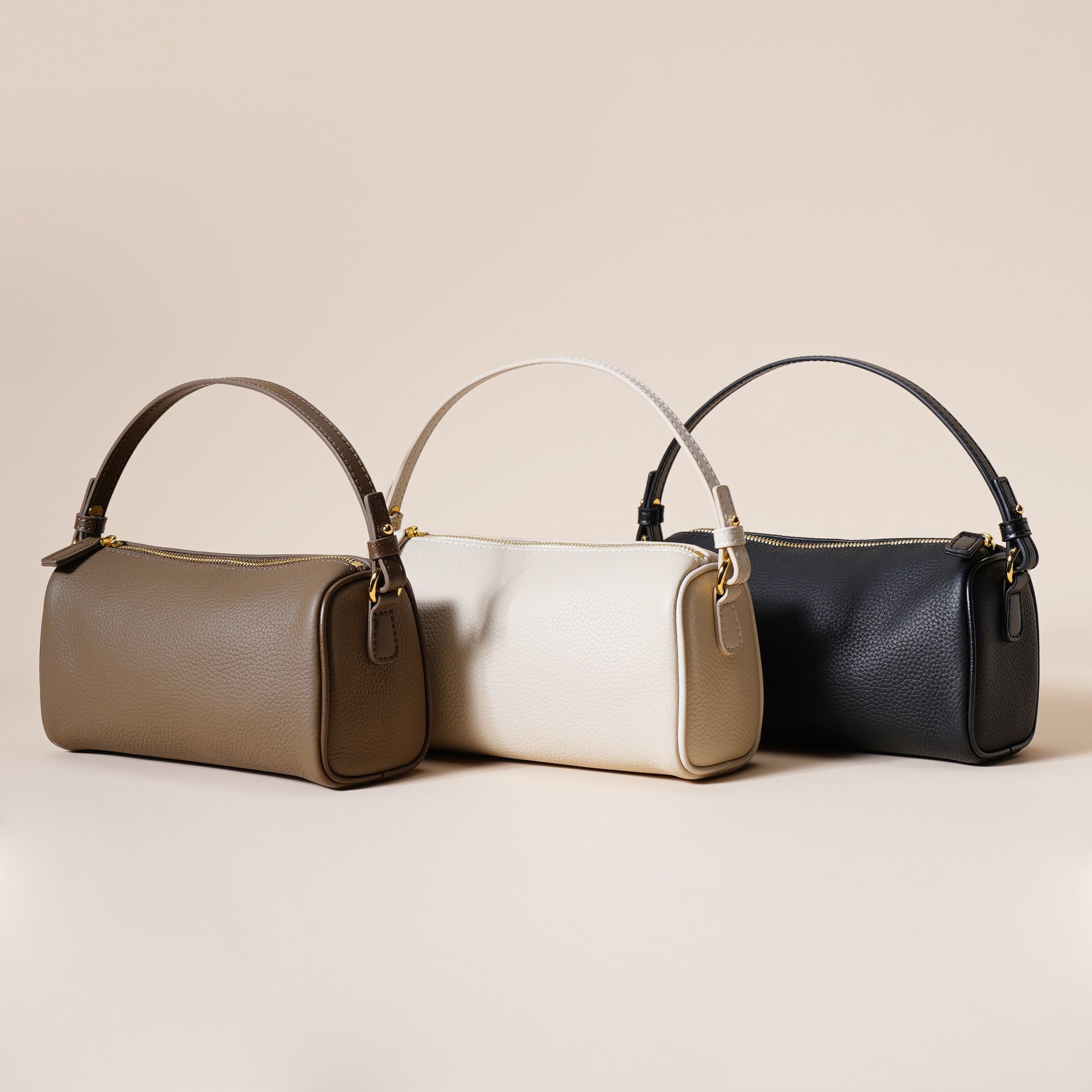 Angela - Shoulder Leather Baguette Bag