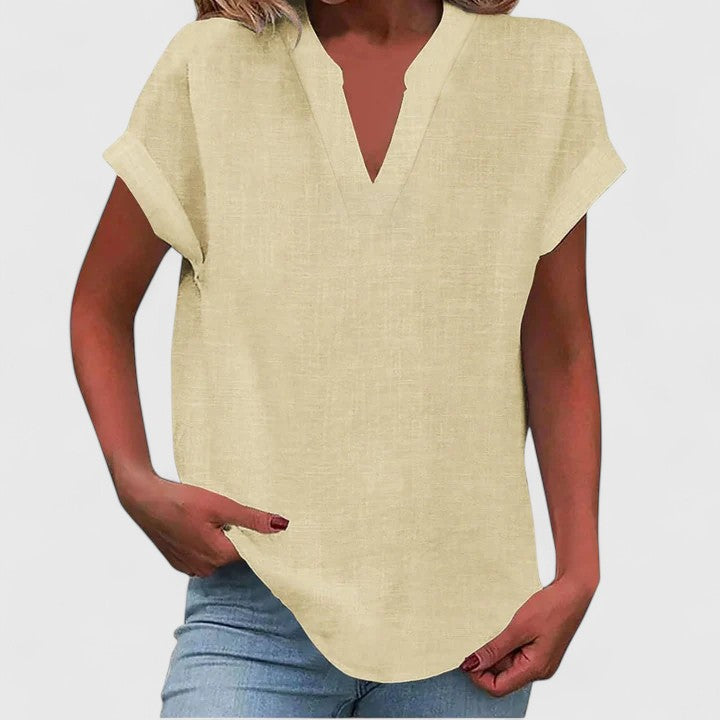 Women's Loose Fit V-Neck Casual Blouse
