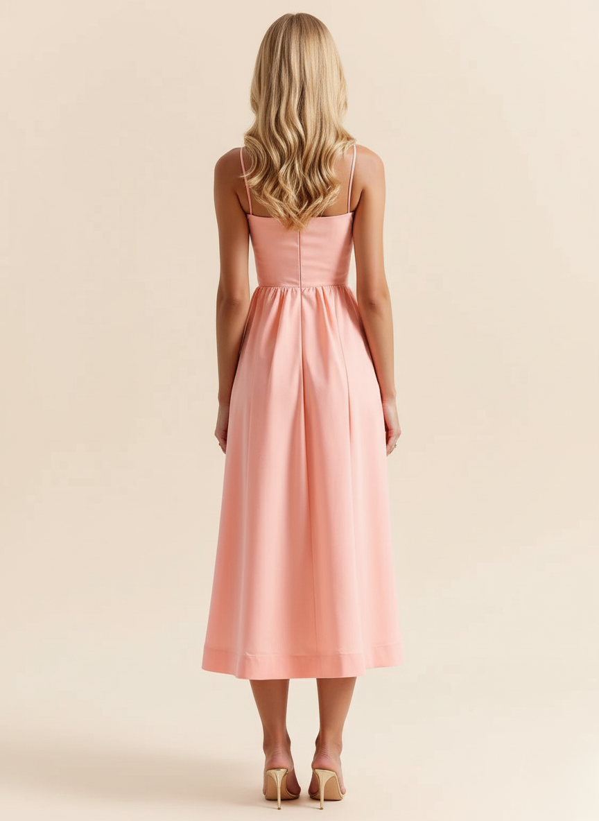 Abito midi a linea ad A con scollo a cuore da donna