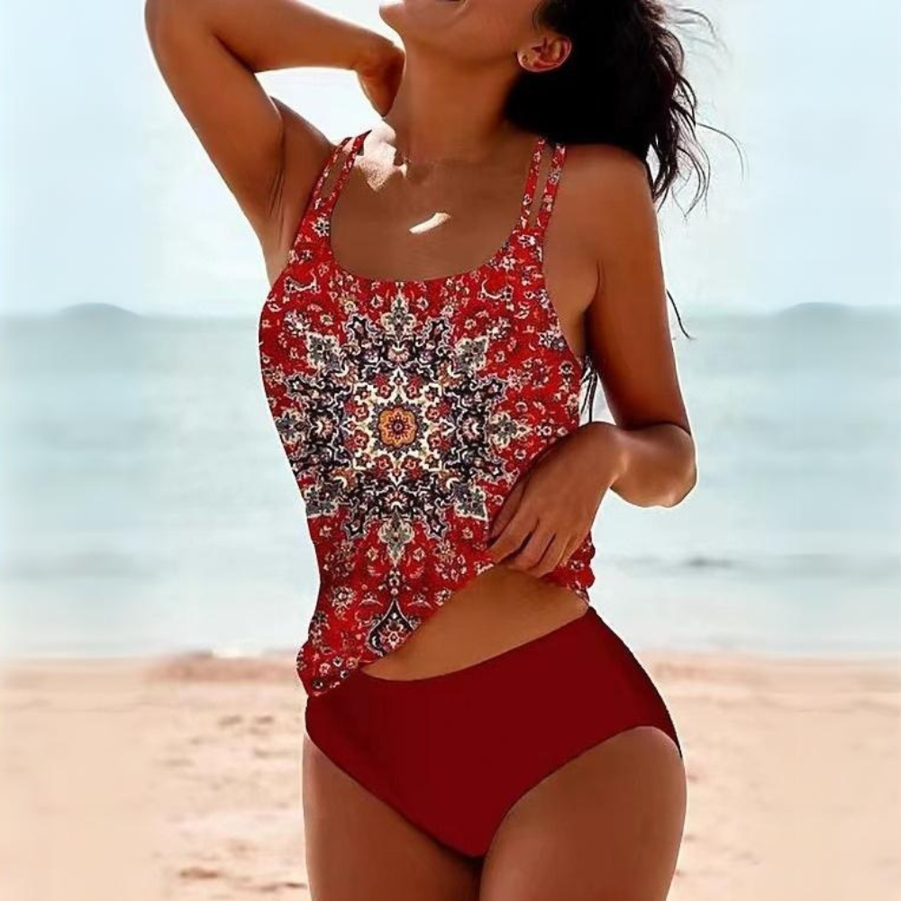 Women’s Printed High-Waisted Two-Piece Swimsuit