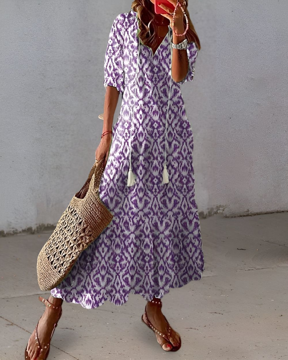 Robe longue bohème à fleurs