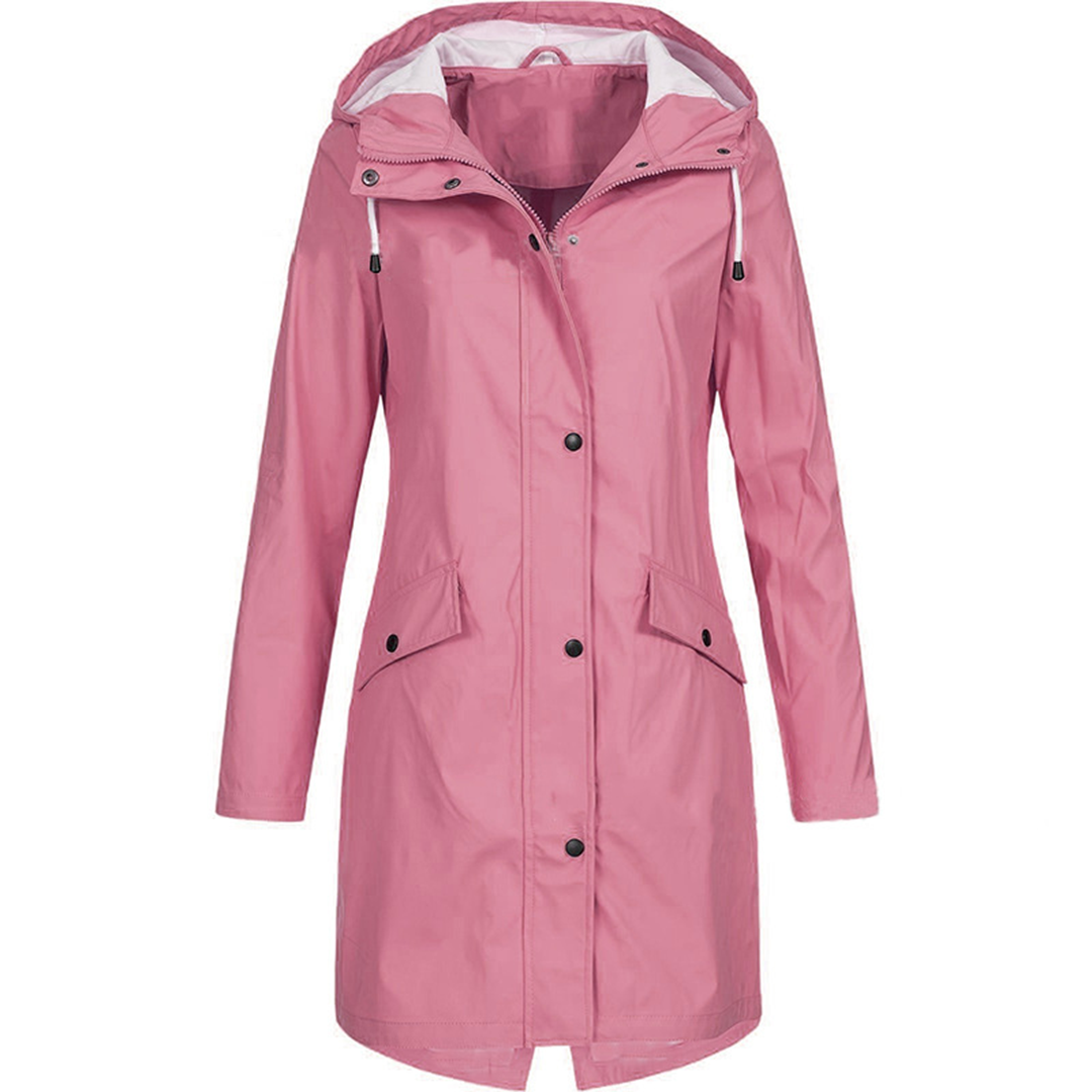 Lightweight Waterproof Hooded Raincoat for Women Windproof
