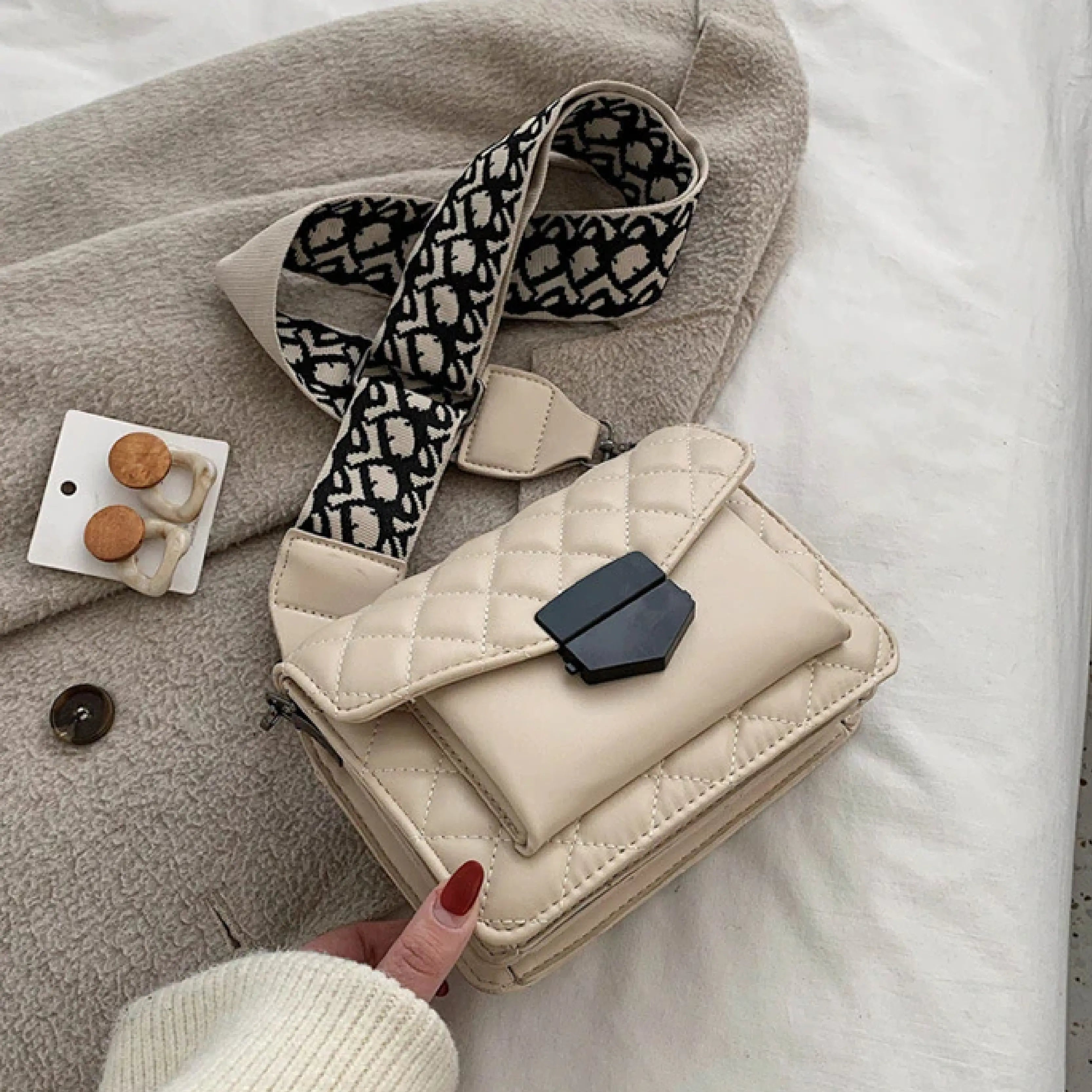 Kathryn - Vegan Leather Quilted Crossbody Bag