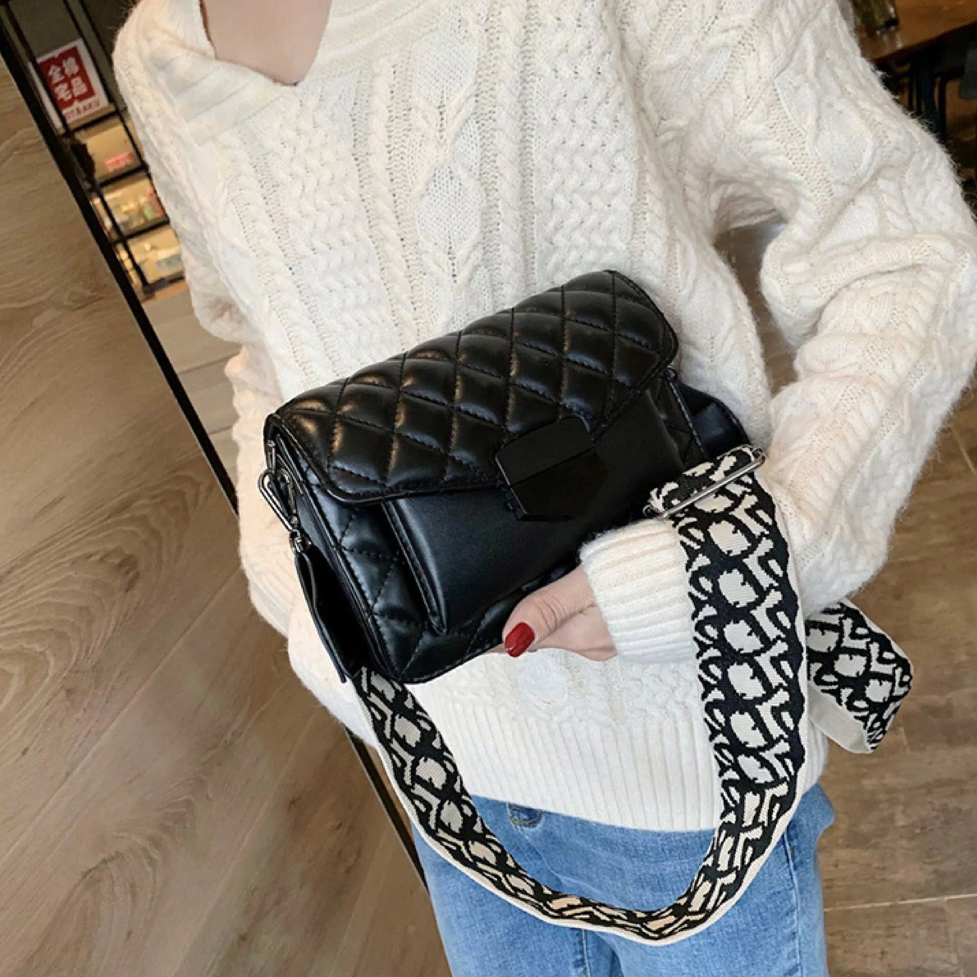 Kathryn - Vegan Leather Quilted Crossbody Bag