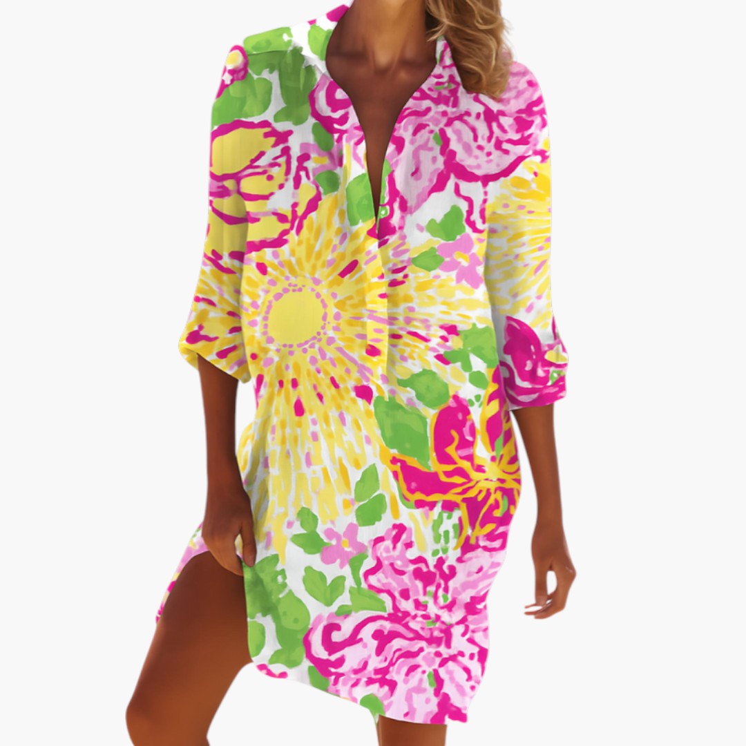 Chemise-robe élégante pour femme à boutons sur le devant