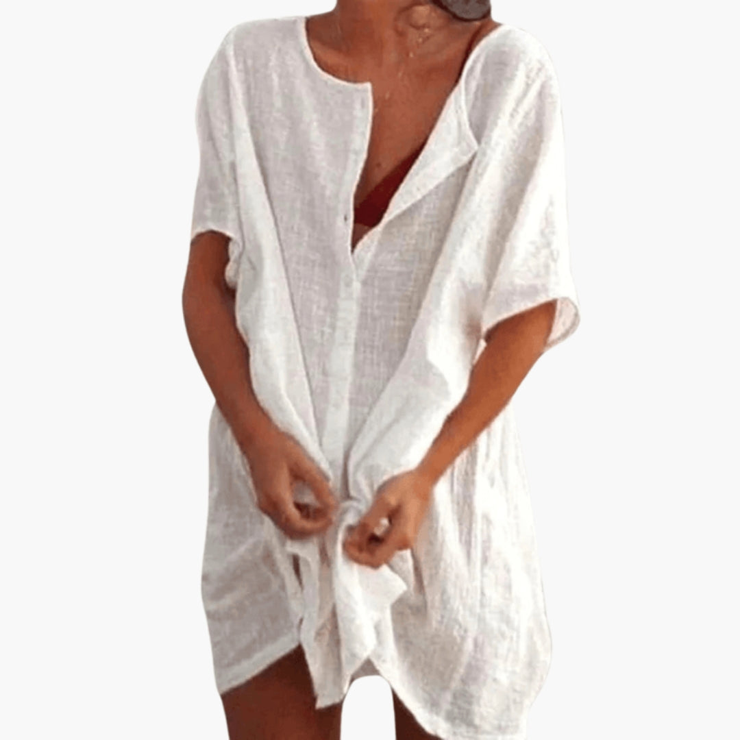 Robe tunique élégante pour femme à col en V