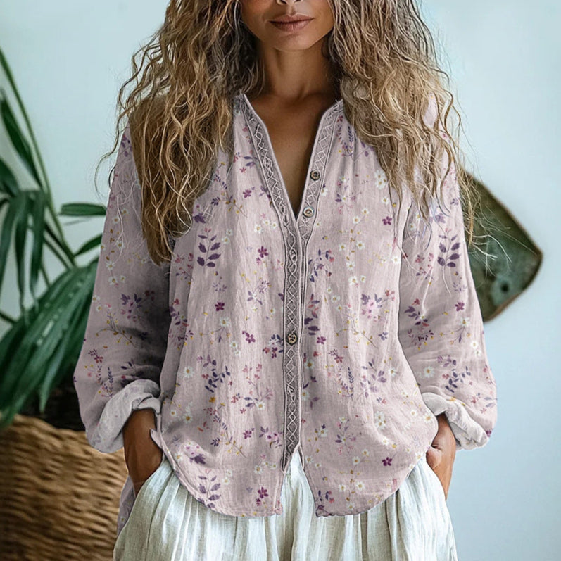 Women’s Boho Vintage Floral Printed Blouse
