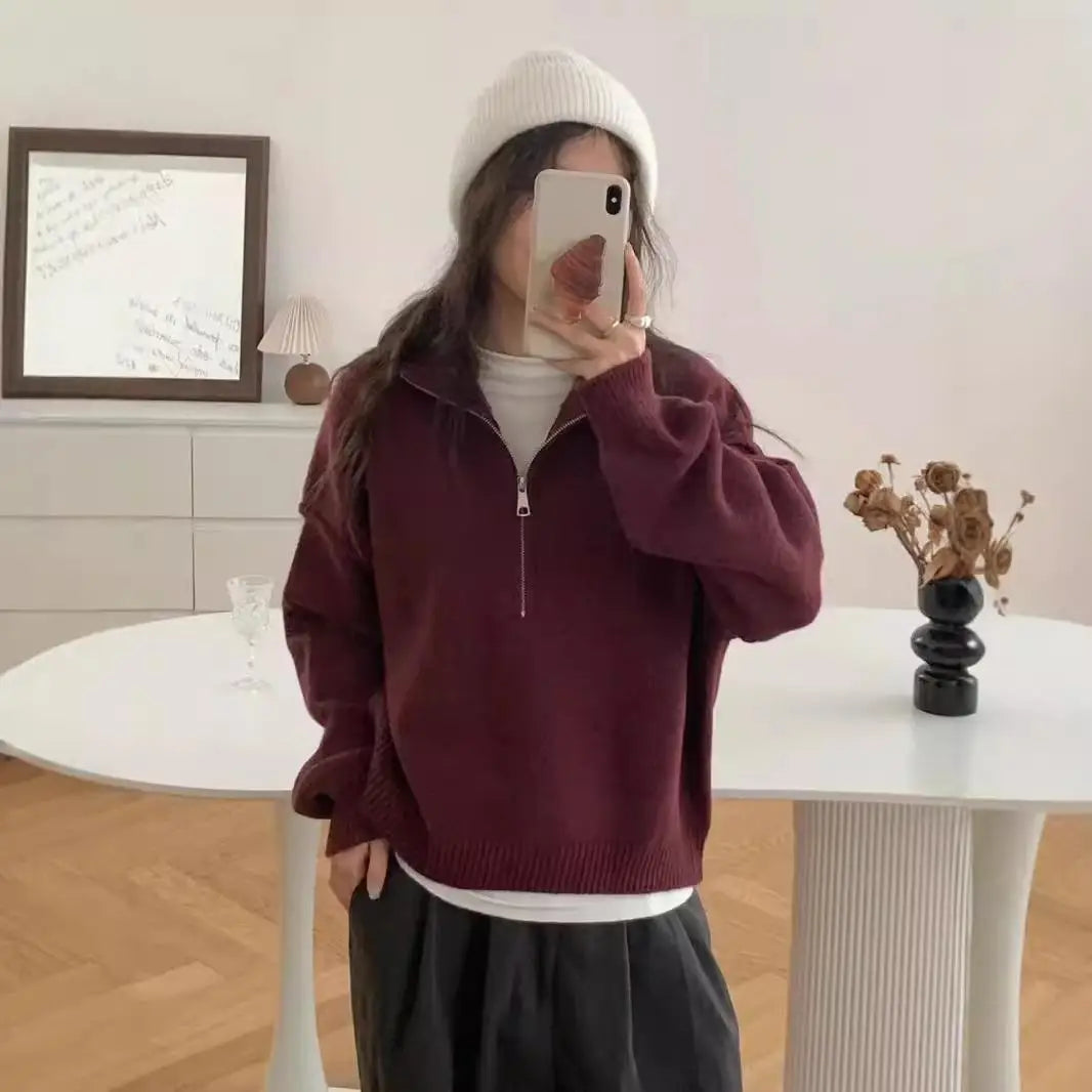 Aurora - High Neck Knit Sweater