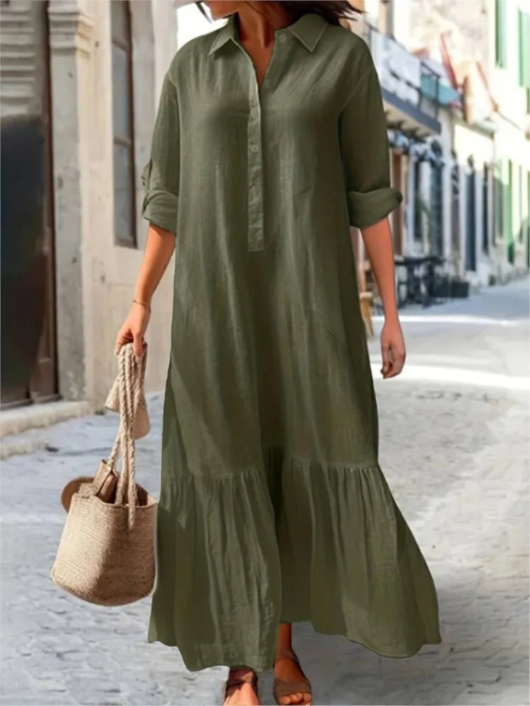Laura - Tiered Shirt Maxi Dress