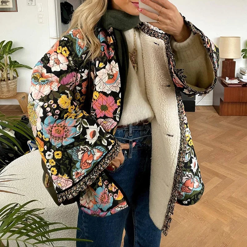 Harper - Floral Quilted Coat