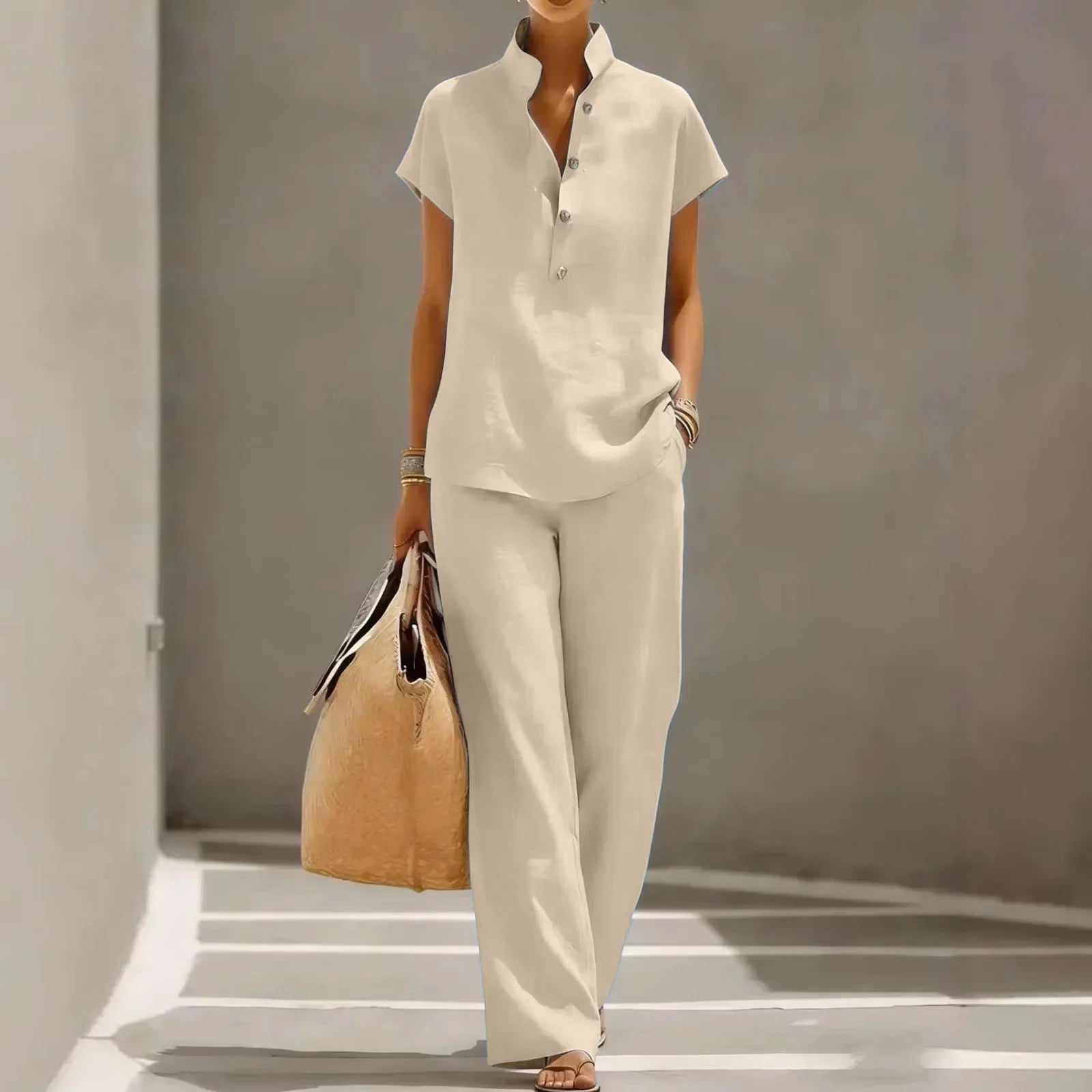 Women's Short Sleeve Two-Piece Lounge Set