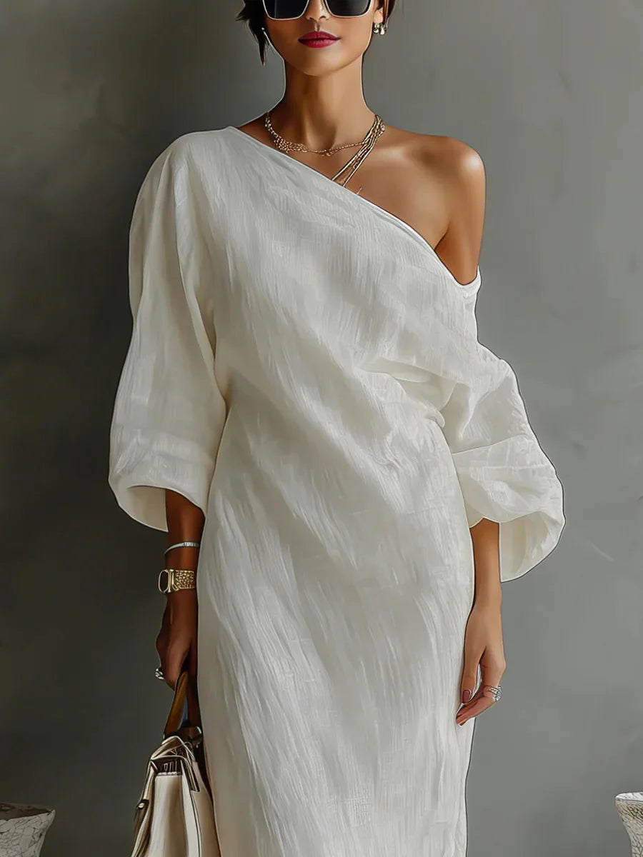 Women's One Shoulder Asymmetrical Maxi Dress