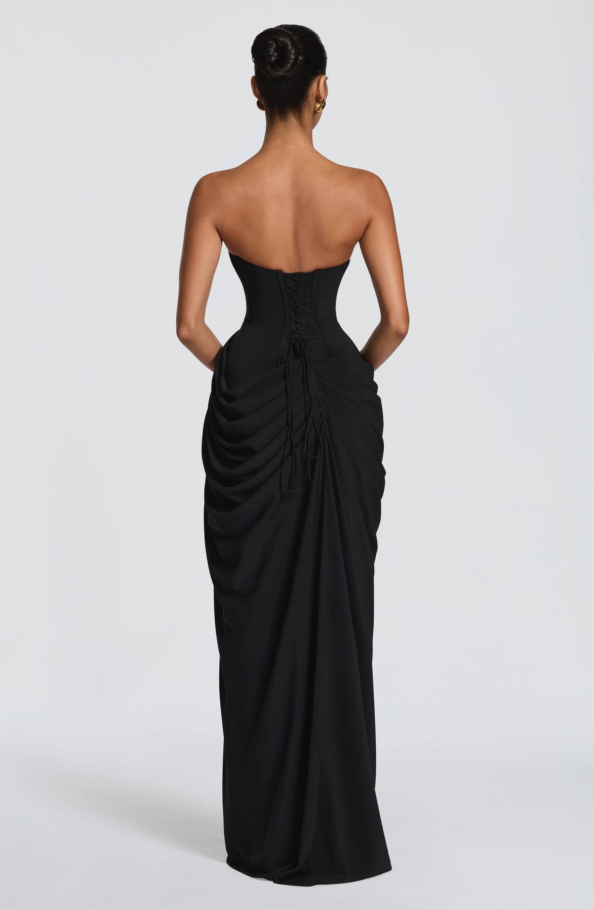 Women's Chiffon Maxi Dress with Corset Bodice