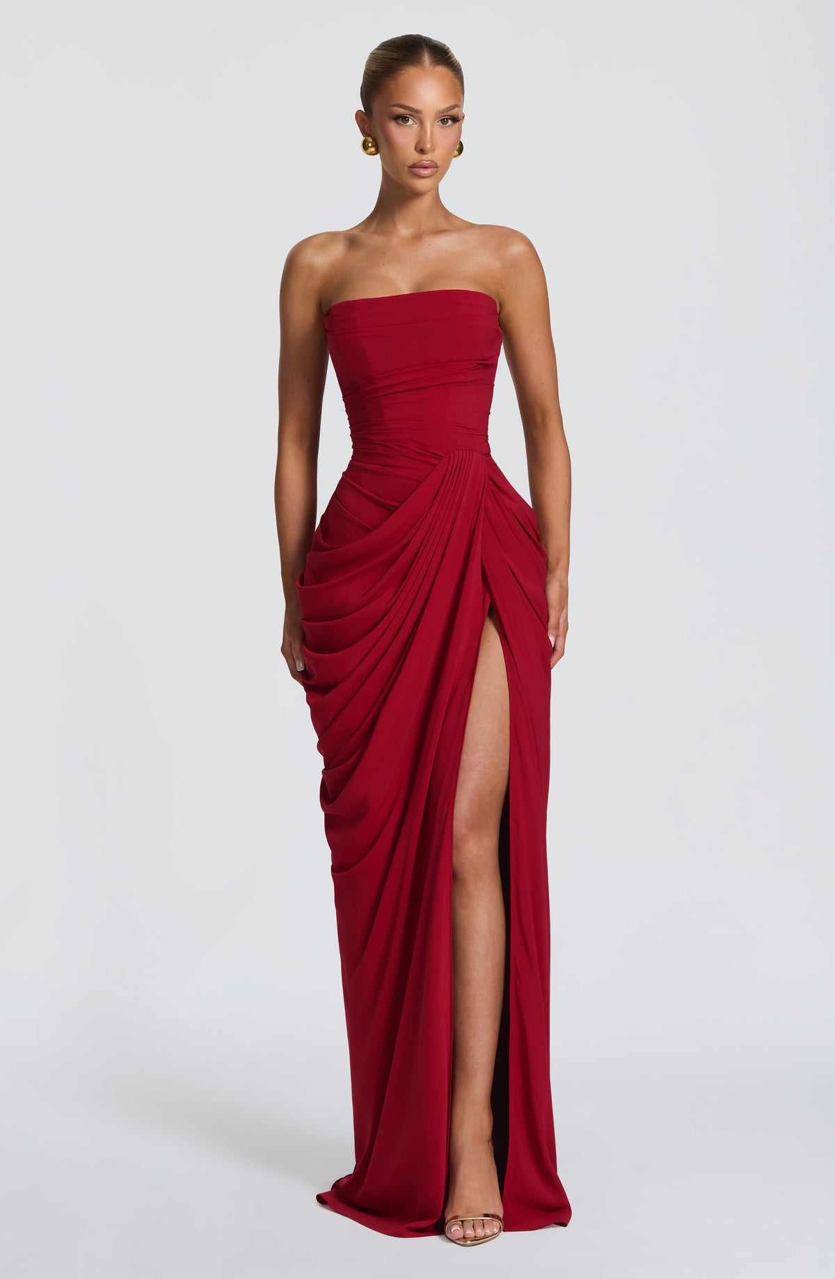 Women's Chiffon Maxi Dress with Corset Bodice
