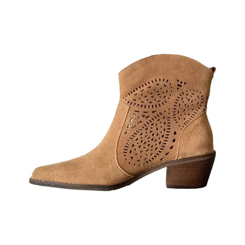 Athena - Suede Western Boots