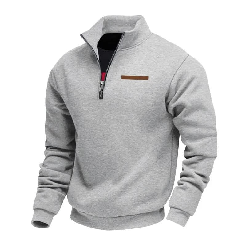 Men's Quarter-Zip Stand Collar Sweater