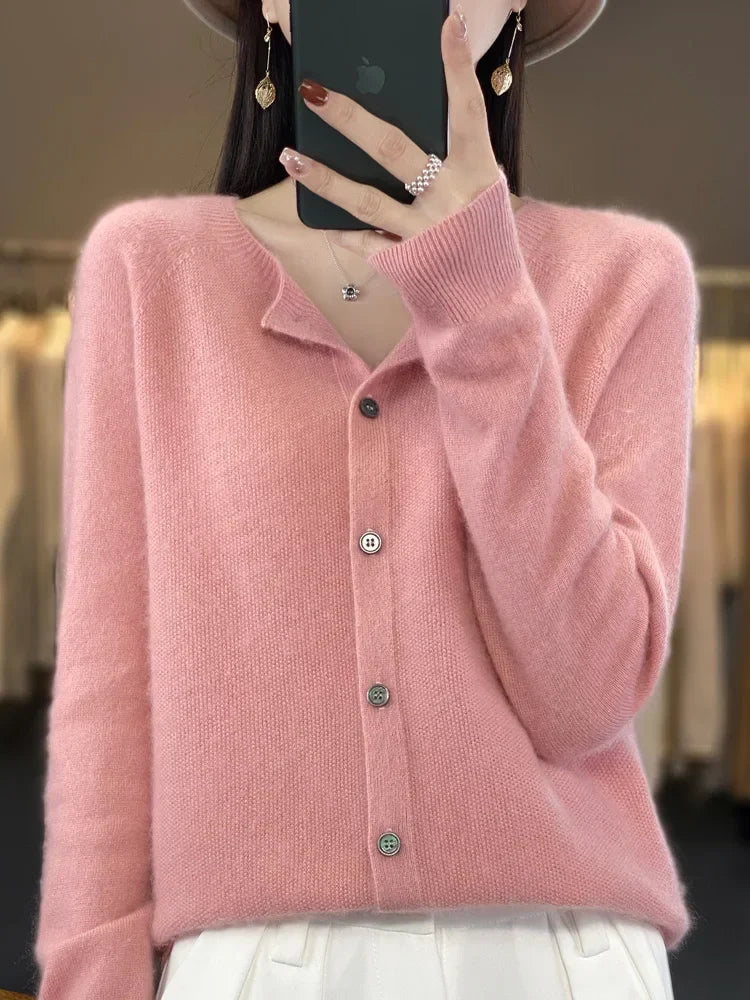 Women's Classic Button Front Ribbed Cardigan