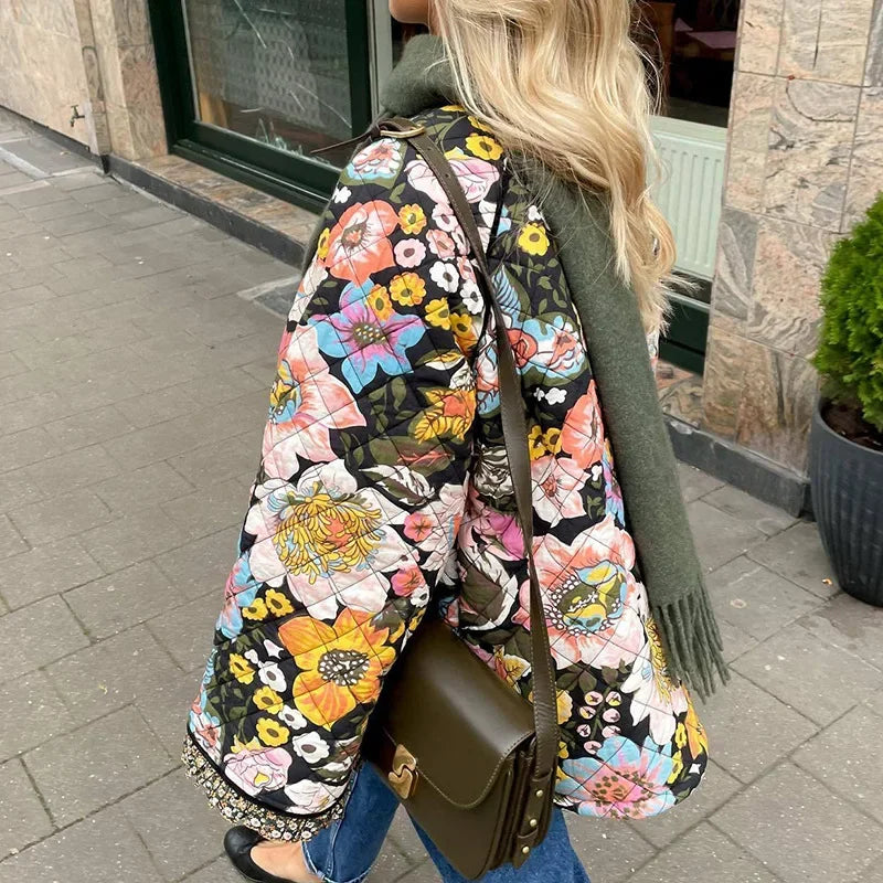 Harper - Floral Quilted Coat