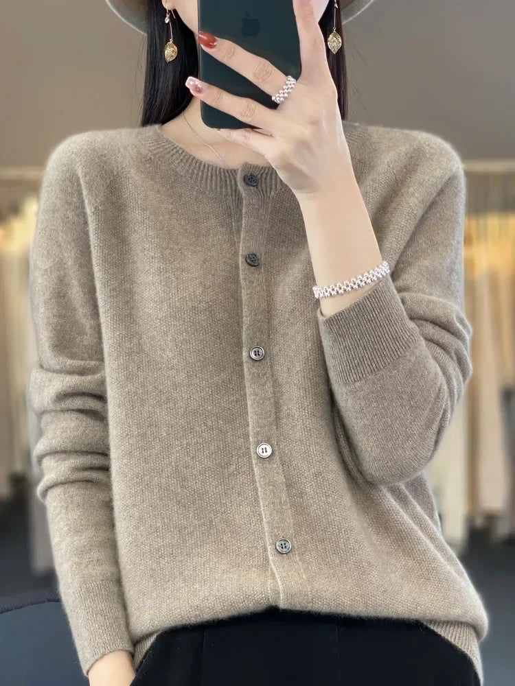 Women's Classic Button Front Ribbed Cardigan
