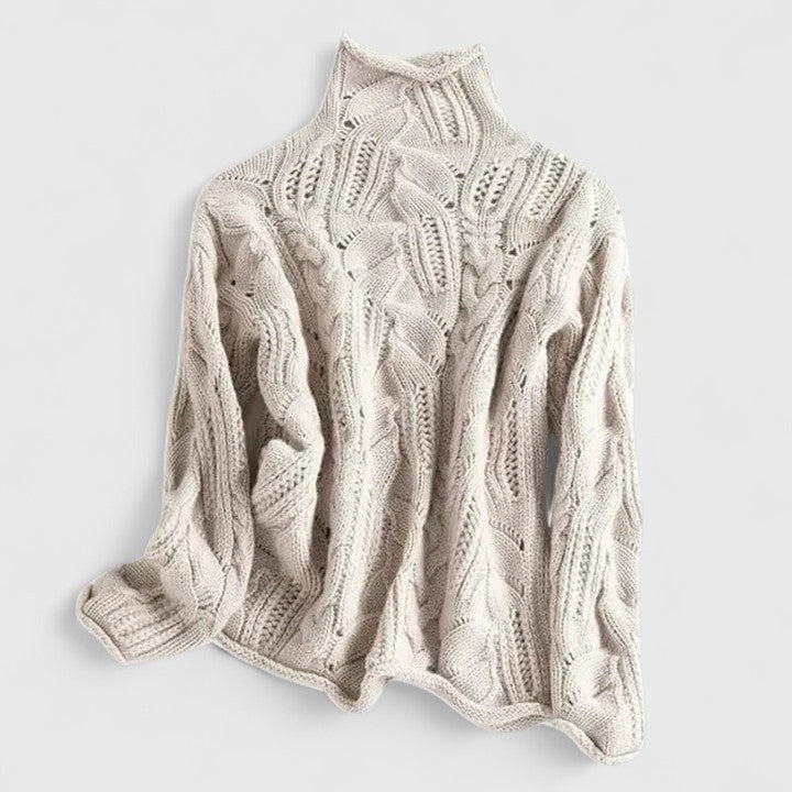 Women's Cable Knit Turtleneck Sweater