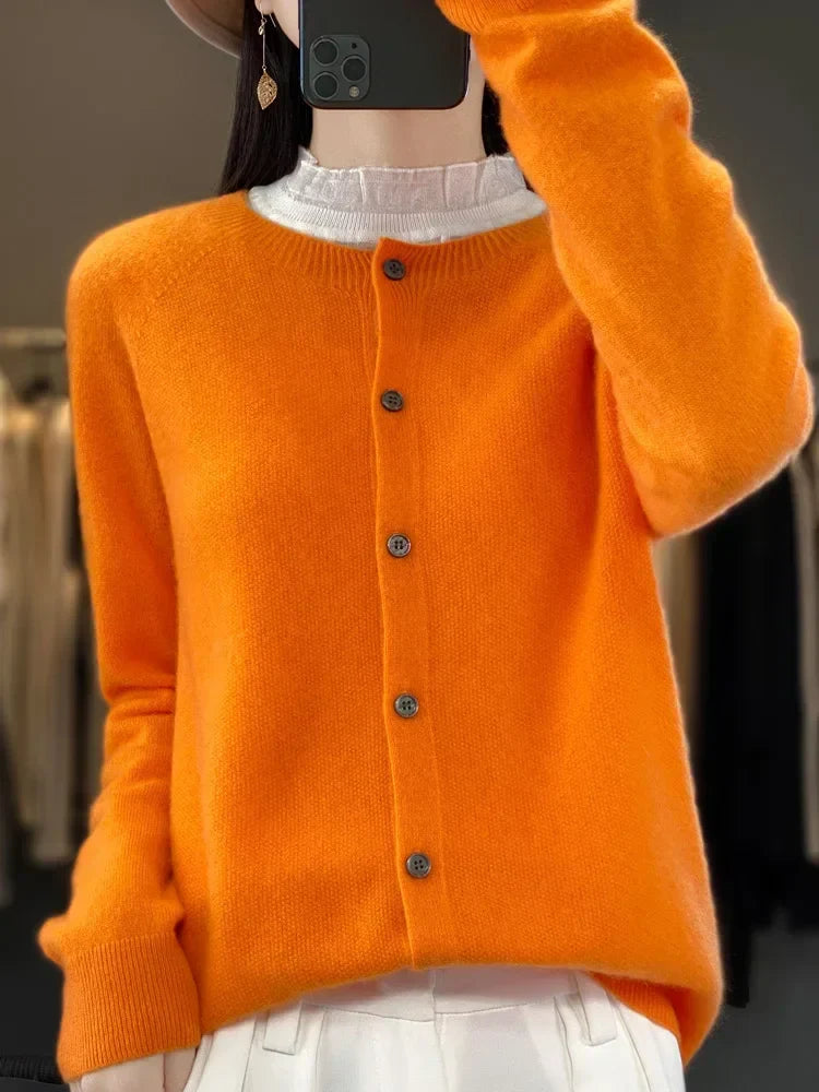 Women's Classic Button Front Ribbed Cardigan