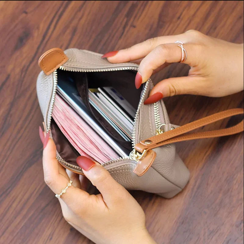 Anne - Vegan Leather Wristlet Clutch Bag