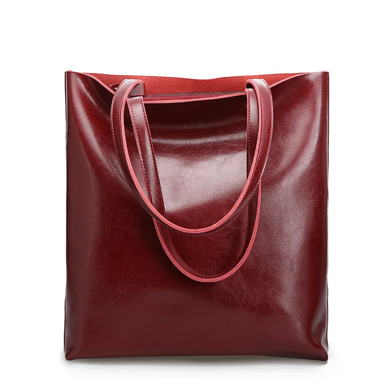 Holly - Leather Structured Tote Bag