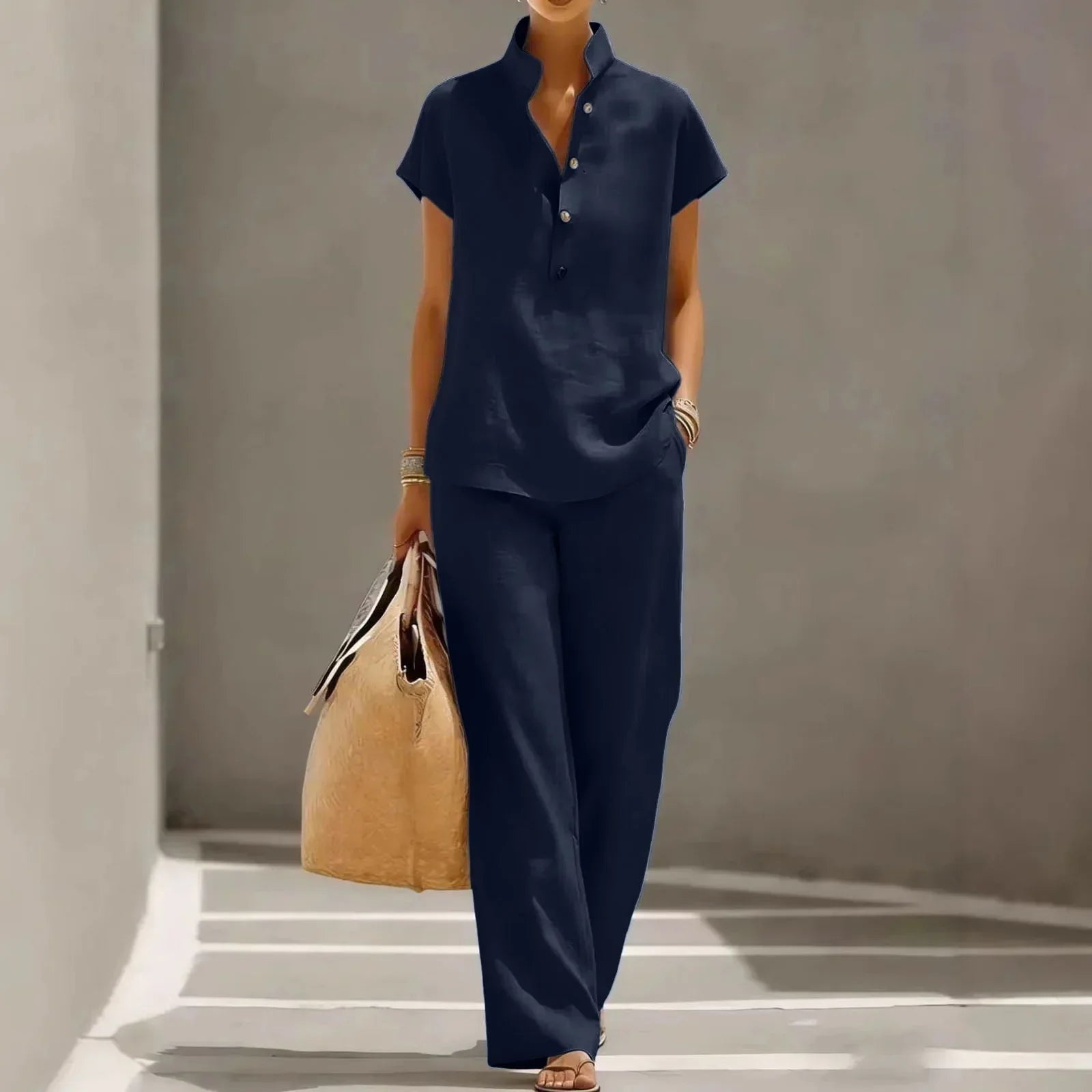 Women's Short Sleeve Two-Piece Lounge Set