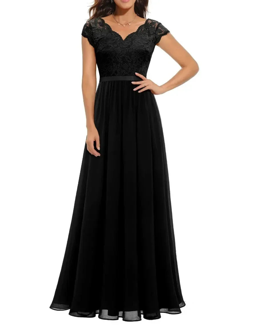 Women's Elegant Lace Maxi Dress