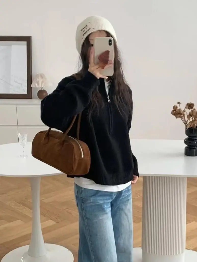 Aurora - High Neck Knit Sweater