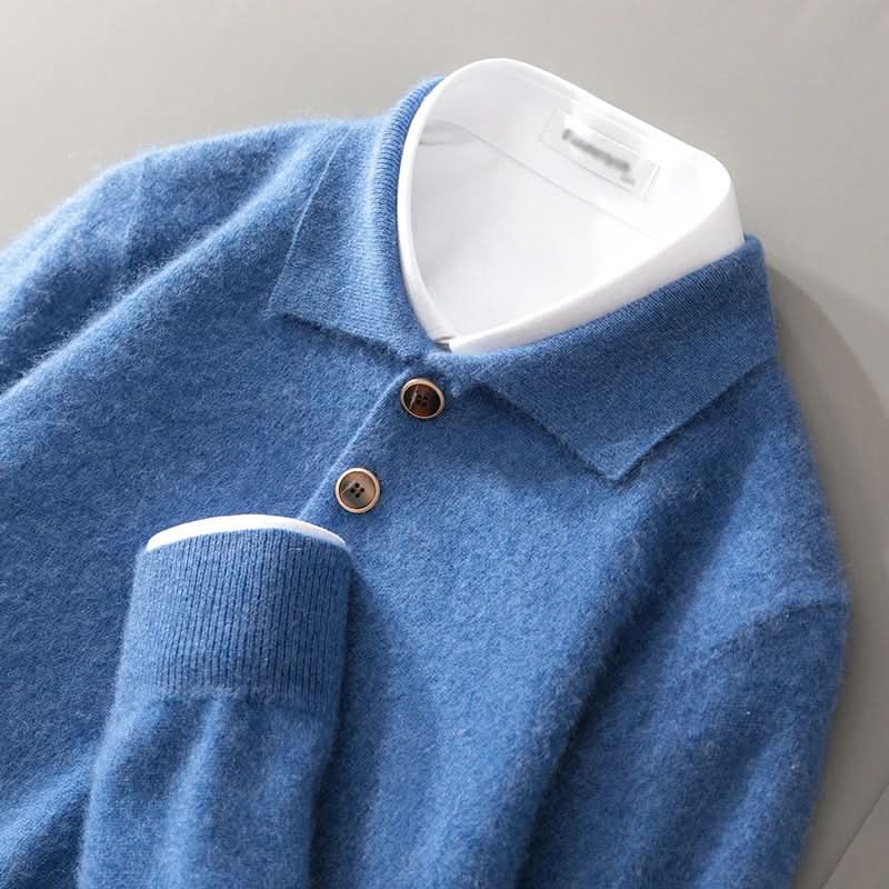 Maglione da uomo a maniche lunghe con colletto polo