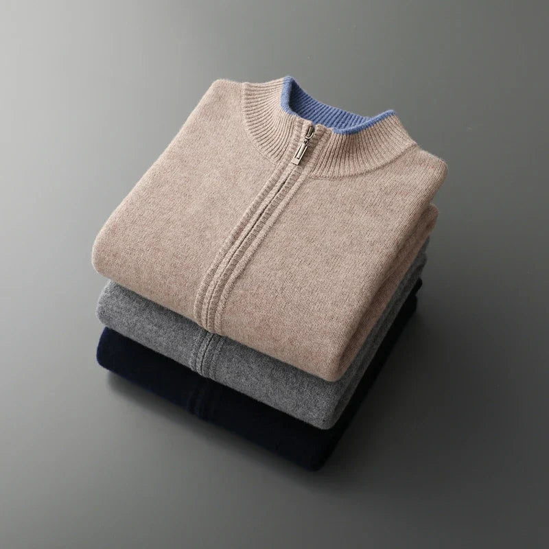Kayden – Wool Zip-Up Sweater