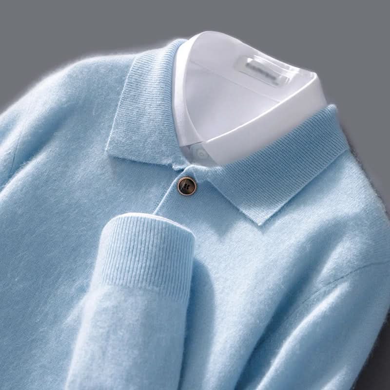 Maglione da uomo a maniche lunghe con colletto polo