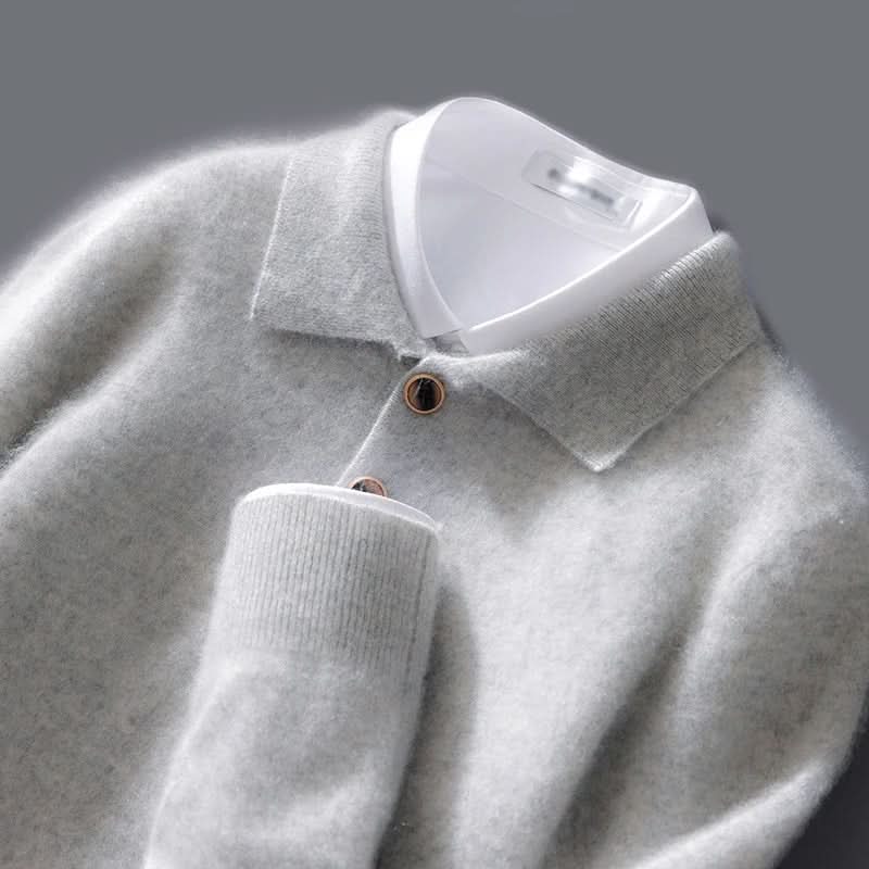 Maglione da uomo a maniche lunghe con colletto polo