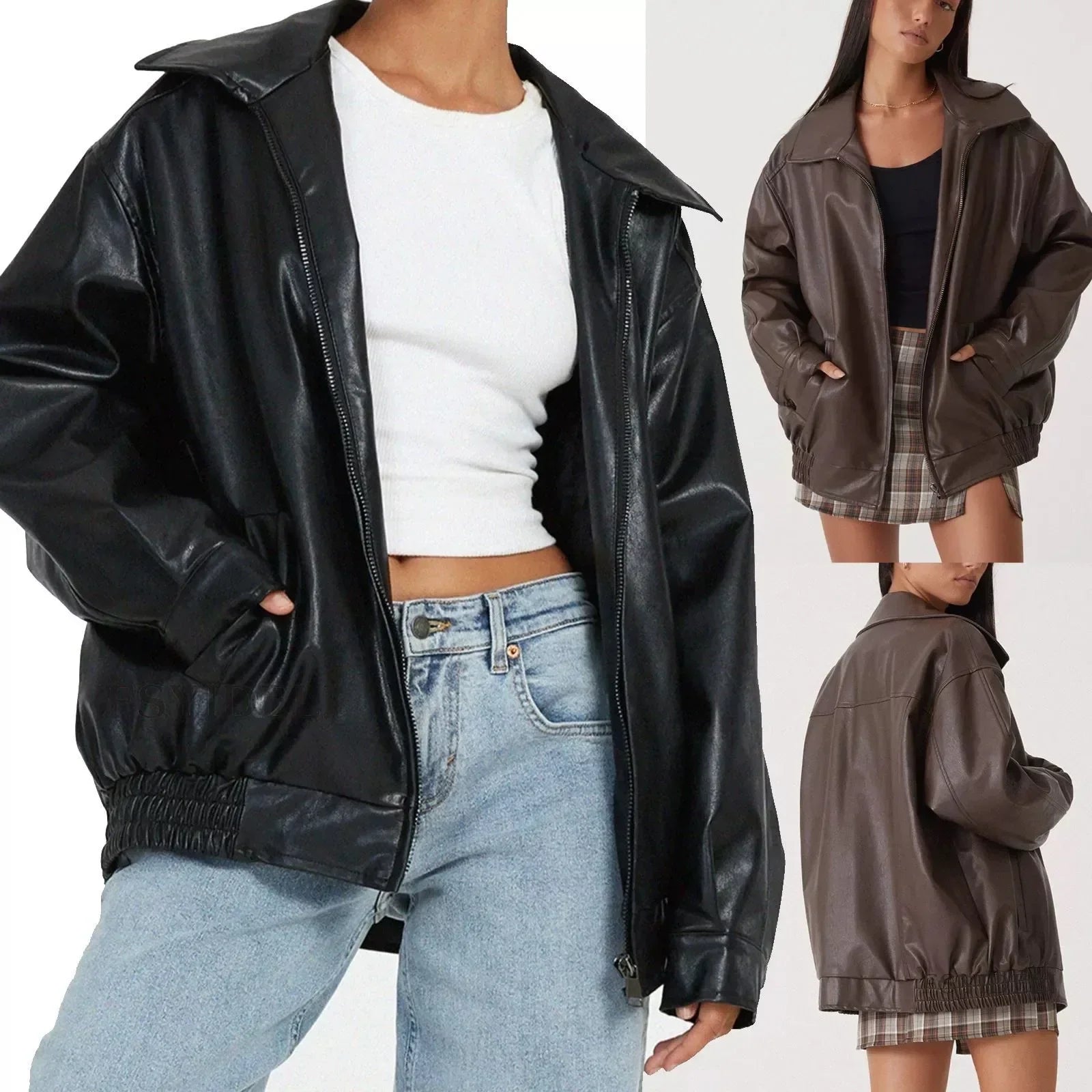 Carol - Oversized Leather Jacket