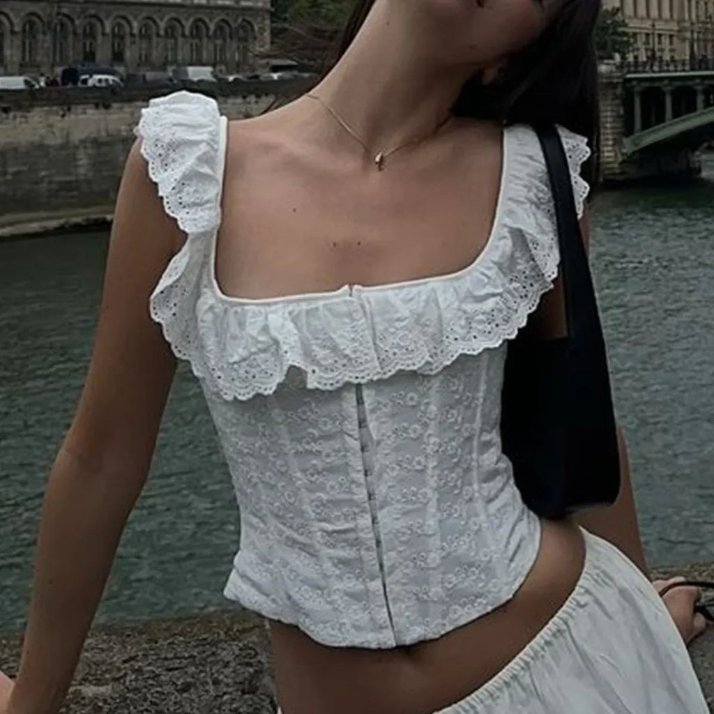 Patricia - Ruffle Corset Top