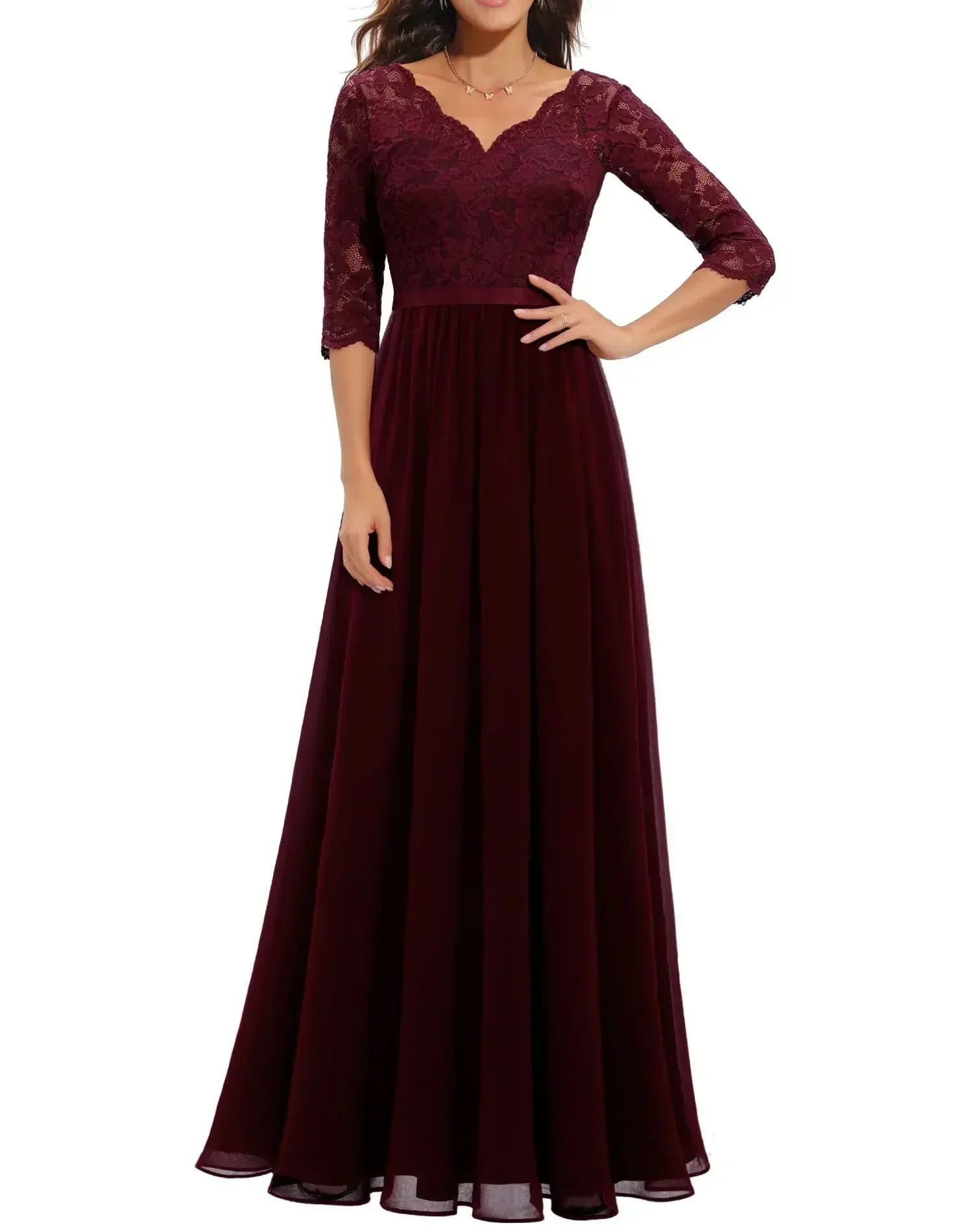 Women's Elegant Lace Maxi Dress