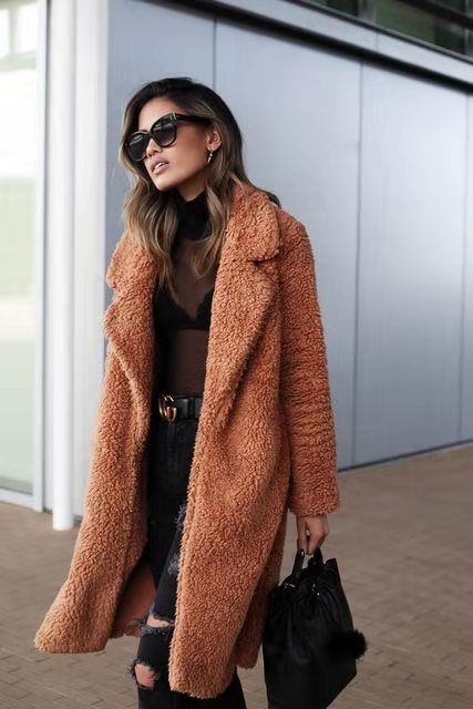 Women's Teddy Fleece Long Coat