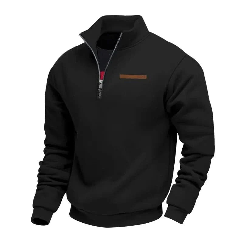 Men's Quarter-Zip Stand Collar Sweater